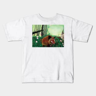 Wild Boar Finding a Hornet's Nest Kids T-Shirt